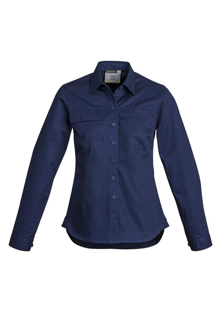 Syzmik-Syzmik Ladies Light Weight Tradie Shirt - Long Sleeve-Blue / 8-Uniform Wholesalers - 4