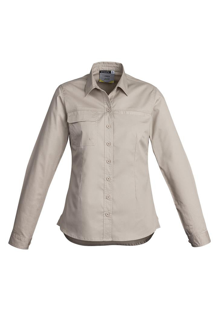 Syzmik-Syzmik Ladies Light Weight Tradie Shirt - Long Sleeve-Sand / 8-Uniform Wholesalers - 5